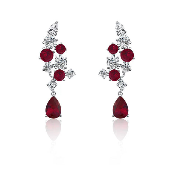 Wholesale Women's S925 Sterling Silver Drop Shape Geometric Earrings With Electroplating