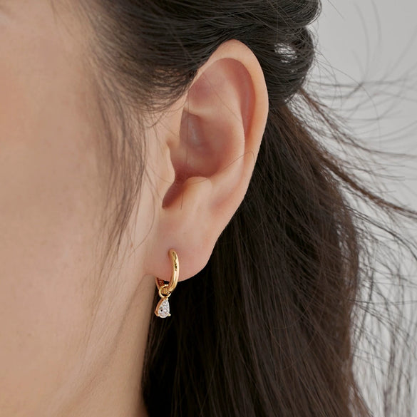 Wholesale Women's S925 Sterling Silver Drop Shape Light Luxury Earrings With Electroplating