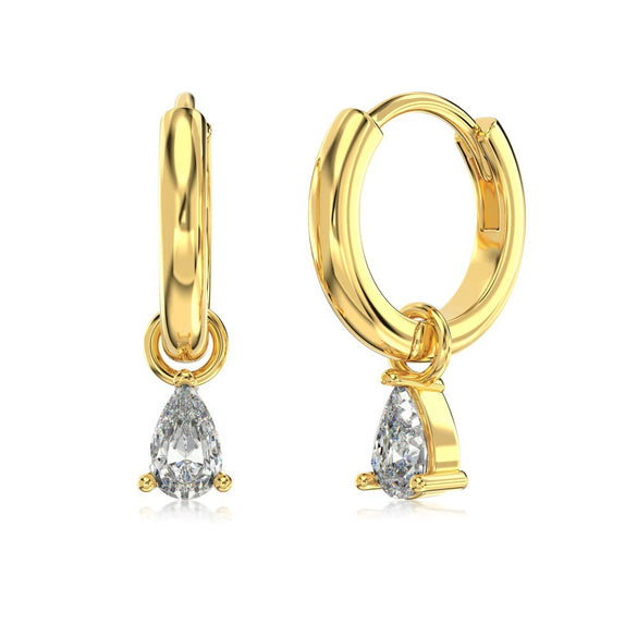 Wholesale Women's S925 Sterling Silver Drop Shape Light Luxury Earrings With Electroplating