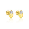 Wholesale Women's S925 Sterling Silver Earrings With Four Leaf Clover Butterfly Love Tassel Heart Shape Flower And Geometric Patterns And Zirconia
