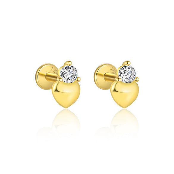 Wholesale Women's S925 Sterling Silver Earrings With Four Leaf Clover Butterfly Love Tassel Heart Shape Flower And Geometric Patterns And Zirconia