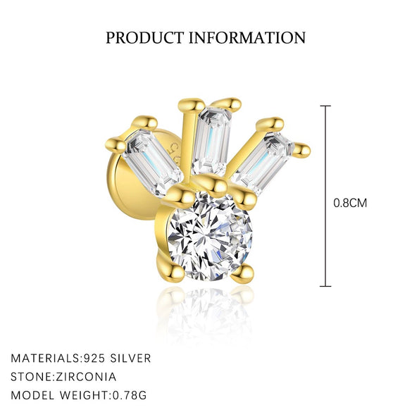 Wholesale Women's S925 Sterling Silver Earrings With Four Leaf Clover Butterfly Love Tassel Heart Shape Flower And Geometric Patterns And Zirconia