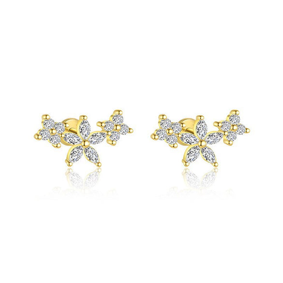 Wholesale Women's S925 Sterling Silver Earrings With Four Leaf Clover Butterfly Love Tassel Heart Shape Flower And Geometric Patterns And Zirconia