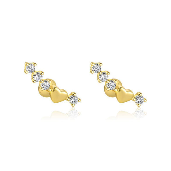 Wholesale Women's S925 Sterling Silver Earrings With Four Leaf Clover Butterfly Love Tassel Heart Shape Flower And Geometric Patterns And Zirconia