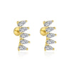 Wholesale Women's S925 Sterling Silver Earrings With Four Leaf Clover Butterfly Love Tassel Heart Shape Flower And Geometric Patterns And Zirconia