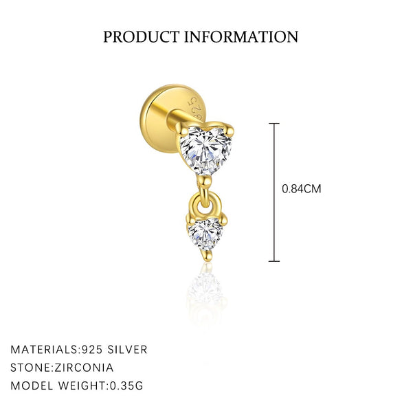 Wholesale Women's S925 Sterling Silver Earrings With Four Leaf Clover Butterfly Love Tassel Heart Shape Flower And Geometric Patterns And Zirconia