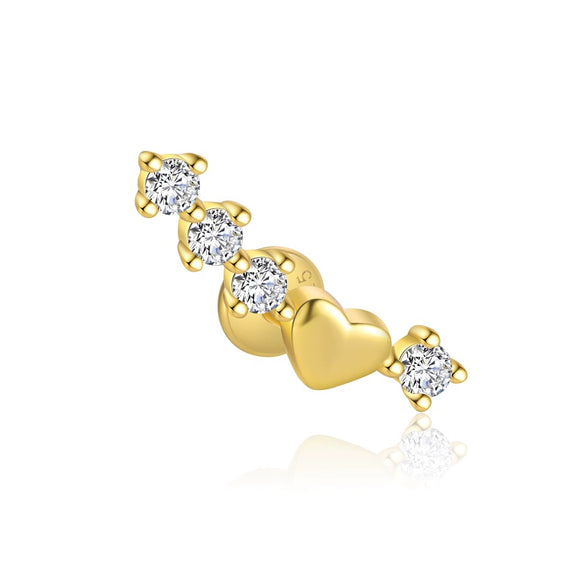 Wholesale Women's S925 Sterling Silver Earrings With Four Leaf Clover Butterfly Love Tassel Heart Shape Flower And Geometric Patterns And Zirconia