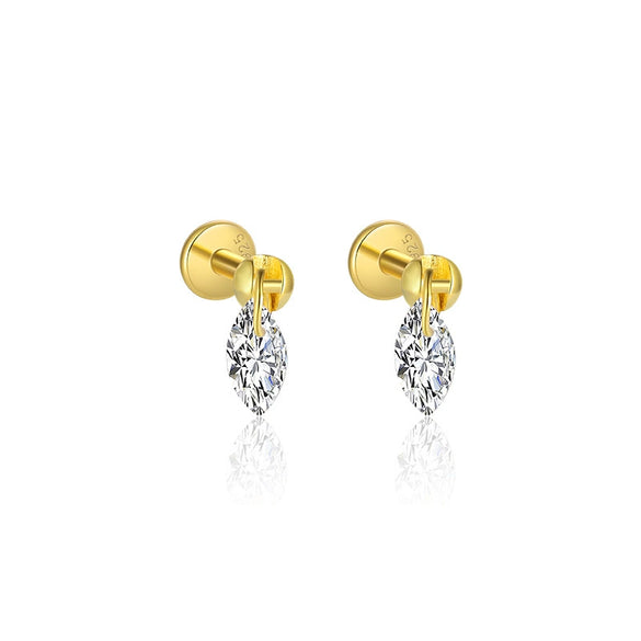 Wholesale Women's S925 Sterling Silver Earrings With Four Leaf Clover Butterfly Love Tassel Heart Shape Flower And Geometric Patterns And Zirconia