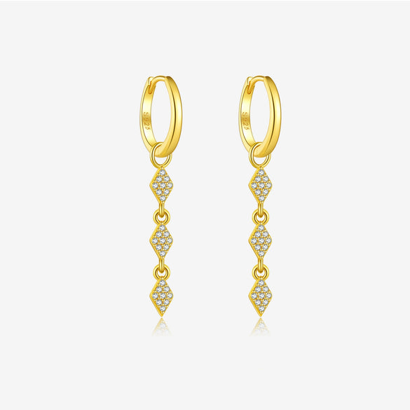 Wholesale Women's S925 Sterling Silver Earrings With Geometric Joker Design And Platinum Or 18K Gold Electroplating