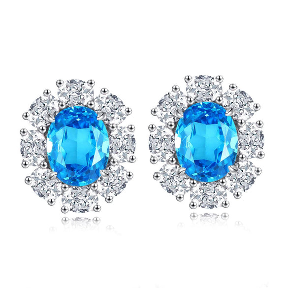Wholesale Women's S925 Sterling Silver Earrings With Geometric Pattern And Electroplating Treatment