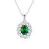 Wholesale Women's S925 Sterling Silver Eggshaped Oval Clavicle Necklace With Aquamarine And High Carbon Diamond Light Luxury Geometric Style Cross Chain