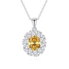Wholesale Women's S925 Sterling Silver Eggshaped Oval Clavicle Necklace With Aquamarine And High Carbon Diamond Light Luxury Geometric Style Cross Chain