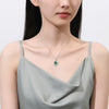 Wholesale Women's S925 Sterling Silver Eggshaped Oval Clavicle Necklace With Aquamarine And High Carbon Diamond Light Luxury Geometric Style Cross Chain