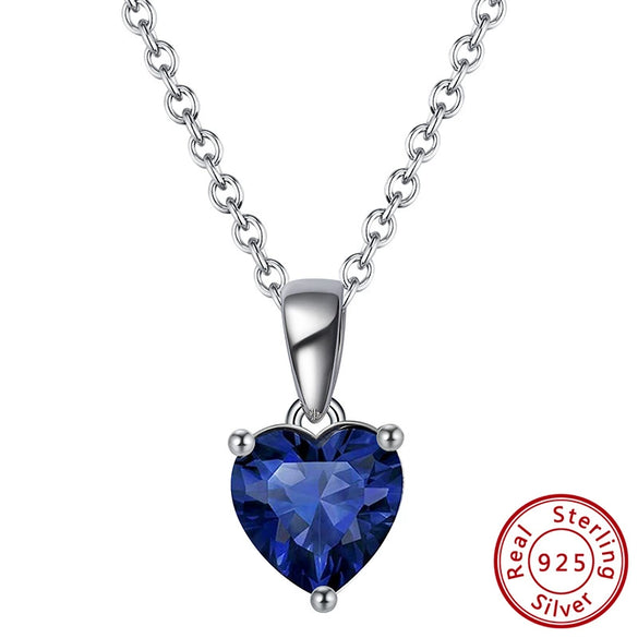 Wholesale Women's S925 Sterling Silver Electroplated Heartshaped Constellation Birthday Stone Necklace