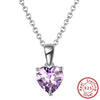 Wholesale Women's S925 Sterling Silver Electroplated Heartshaped Constellation Birthday Stone Necklace