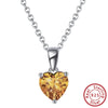 Wholesale Women's S925 Sterling Silver Electroplated Heartshaped Constellation Birthday Stone Necklace