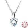 Wholesale Women's S925 Sterling Silver Electroplated Heartshaped Constellation Birthday Stone Necklace