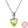 Wholesale Women's S925 Sterling Silver Electroplated Heartshaped Constellation Birthday Stone Necklace