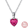 Wholesale Women's S925 Sterling Silver Electroplated Heartshaped Constellation Birthday Stone Necklace