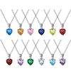 Wholesale Women's S925 Sterling Silver Electroplated Heartshaped Constellation Birthday Stone Necklace