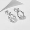 Wholesale Women's S925 Sterling Silver Electroplated Irregular Geometric Circle Hollow Earrings