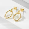 Wholesale Women's S925 Sterling Silver Electroplated Irregular Geometric Circle Hollow Earrings