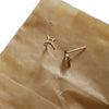 Wholesale Women's S925 Sterling Silver Electroplated 14K Gold Star Fourpointed Star Earrings