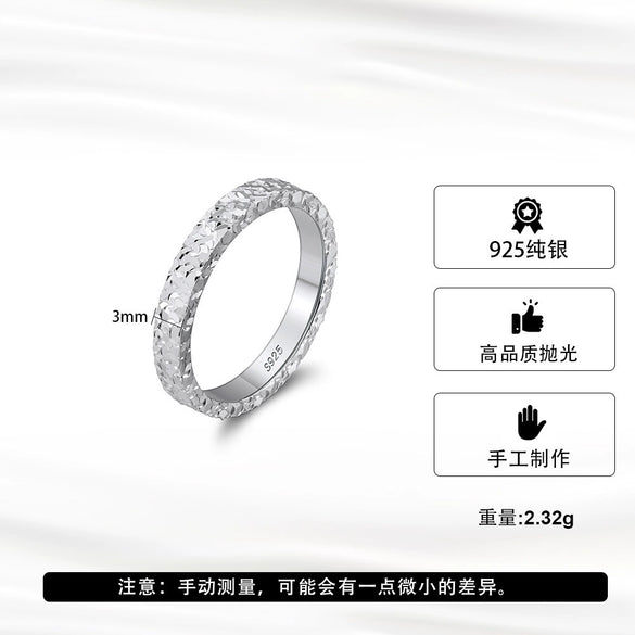 Wholesale Women's S925 Sterling Silver Electroplating Geometric Internet Celebrity Style Ring