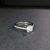 Wholesale Women's S925 Sterling Silver Elegant Geometric Moissanite Ring With Four Claw Setting