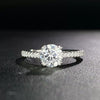 Wholesale Women's S925 Sterling Silver Elegant Geometric Moissanite Ring With Four Claw Setting
