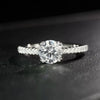 Wholesale Women's S925 Sterling Silver Elegant Geometric Moissanite Ring With Four Claw Setting