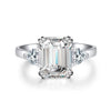Wholesale Women's S925 Sterling Silver Emerald Cut Ring With Geometric Style And Electroplating Process