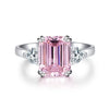 Wholesale Women's S925 Sterling Silver Emerald Cut Ring With Geometric Style And Electroplating Process