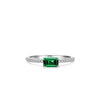 Wholesale Women's S925 Sterling Silver Emerald Ring With Geometric Pattern And Electroplating Treatment