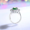 Wholesale Women's S925 Sterling Silver Emerald Ring With High Carbon Diamond Redean Cut And Ice Flower Cut Zircon Color Gemstone