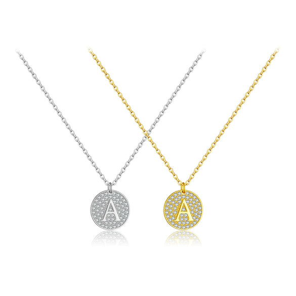 Wholesale Women's S925 Sterling Silver English Letter Necklace With Simple All Match Plain High Level Design Sense And Electroplating Process