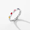 Wholesale Women's S925 Sterling Silver Epoxy Heartshaped Ring