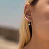 Wholesale Women's S925 Sterling Silver Eyeshaped Electroplated Light Luxury Earrings