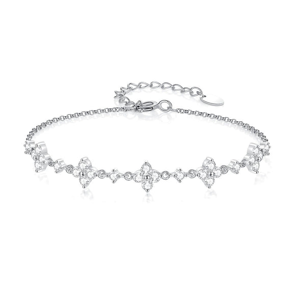 Wholesale Women's S925 Sterling Silver Fairy Bracelet With Star And Geometric Pattern Electroplated Light Luxury And Minimalist Style