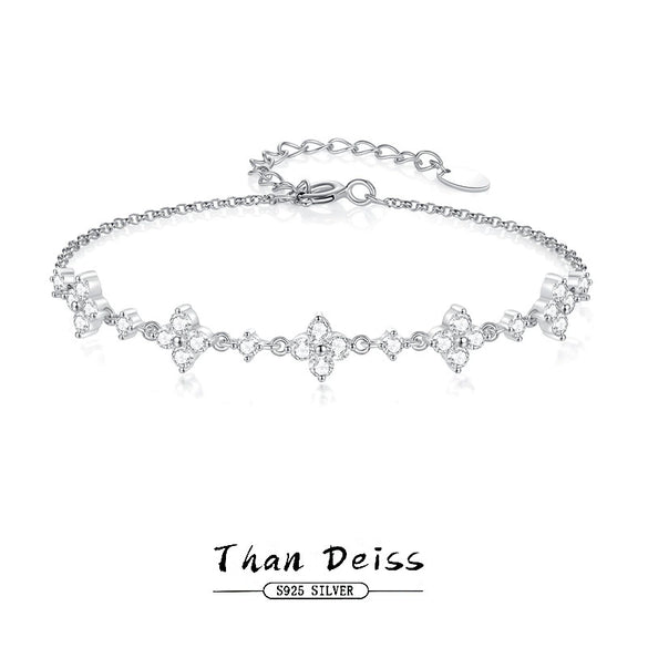 Wholesale Women's S925 Sterling Silver Fairy Bracelet With Star And Geometric Pattern Electroplated Light Luxury And Minimalist Style