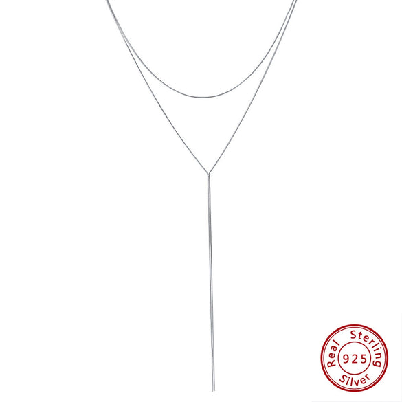 Wholesale Women's S925 Sterling Silver Fairy Style Geometric Clavicle Chain With Electroplating