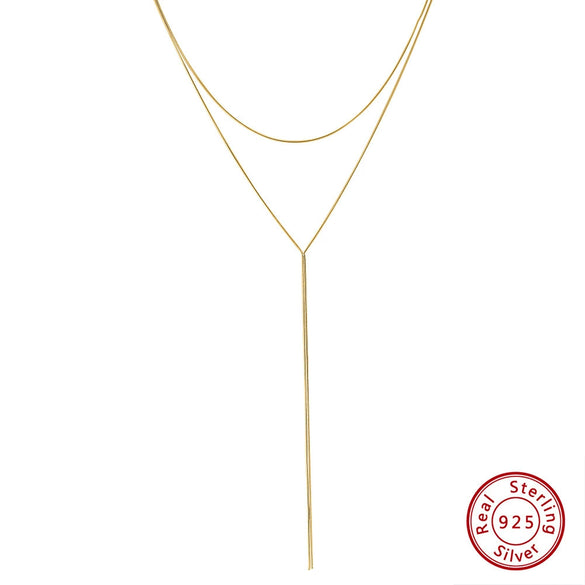 Wholesale Women's S925 Sterling Silver Fairy Style Geometric Clavicle Chain With Electroplating