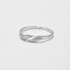 Wholesale Women's S925 Sterling Silver Fashion Geometric Opening Adjustable Ring With Electroplating Treatment