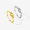 Wholesale Women's S925 Sterling Silver Fashion Geometric Opening Adjustable Ring With Electroplating Treatment