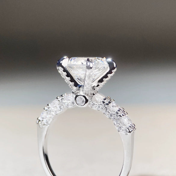 Wholesale Women's S925 Sterling Silver Fireworks Ring With Geometric Pattern And Electroplating Process