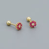 Wholesale Women's S925 Sterling Silver Floral Zircon Earrings With Electroplating