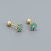 Wholesale Women's S925 Sterling Silver Floral Zircon Earrings With Electroplating