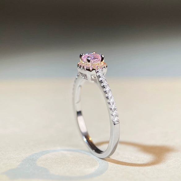 Wholesale Women's S925 Sterling Silver Flower And Geometric Pattern Ring With Electroplating