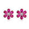 Wholesale Women's S925 Sterling Silver Flower Earrings With Diamond Design