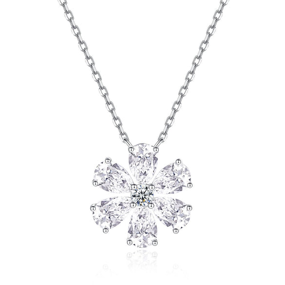 Wholesale Women's S925 Sterling Silver Flower Earrings With Diamond Design